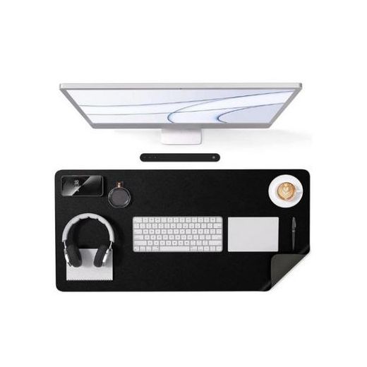 Generic Extra Large Leather Desk Mat & Premium Mouse Pad - Anti-Slip Waterproof Office Desk Protector Blocker for Laptops & Keyboards - Matte Black
