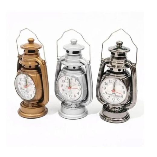 Generic 1PC Retro Alarm Clock Creative Oil Lamp Alarm Clock Watch Home Living Room Office Decoration Desktop Table Clocks Ornament - image 2