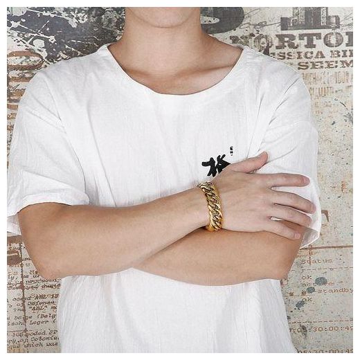 Fashion Double Curb Bracelet - Gold - image 3