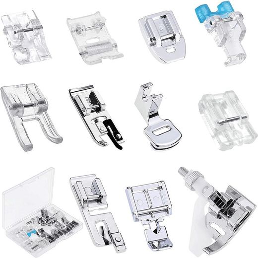 Generic 11-piece set of presser foot accessories for household multi-functional sewing machines