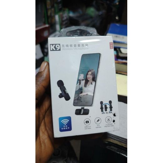 K9 Wireless Microphone Two in One Lavalier Microphone Bluetooth Audio Receiver for Phone