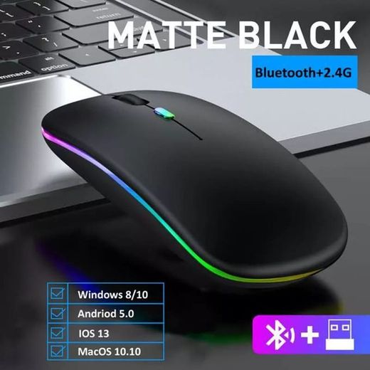 Generic Wireless Led Gaming Rechargeable Gaming Computer Mouse-Black - image 2