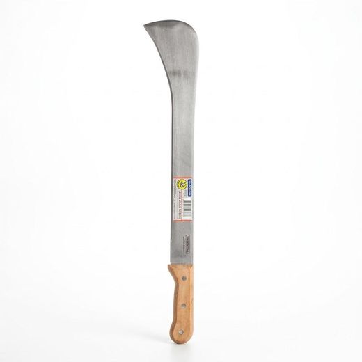 Tramontina Carbon Steel Cutlass Machete - Brazil Heavy Duty Agricultural Bush Clearing Tool with Wooden Handle