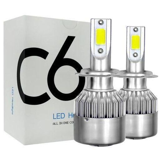 C6 H7 36W 3800lm LED Headlight Pair, 6000K Turbo Light Kit
