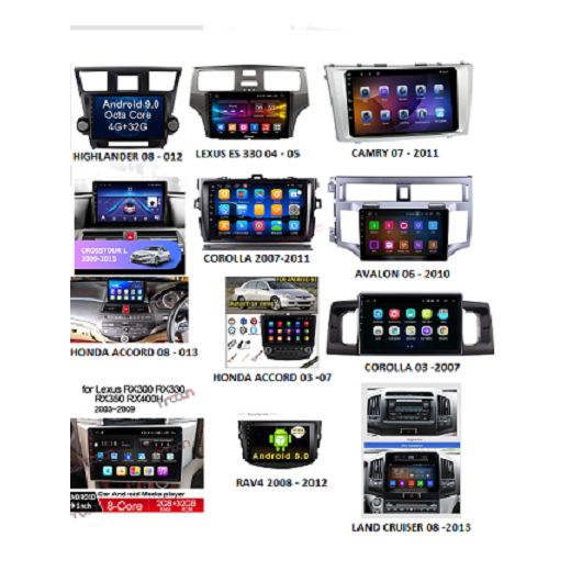 Car Full Android Stereo, Sound System For Lexus, Camry, Highlander, Avalon, Rav4, Corolla, Honda Accord, Land Cruiser, Etc.