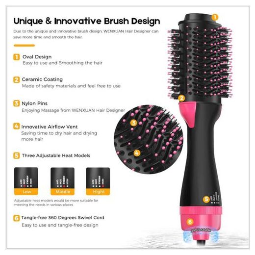 One Step 4 In 1 Hair Dryer Styling Salon Electric Comb - image 4