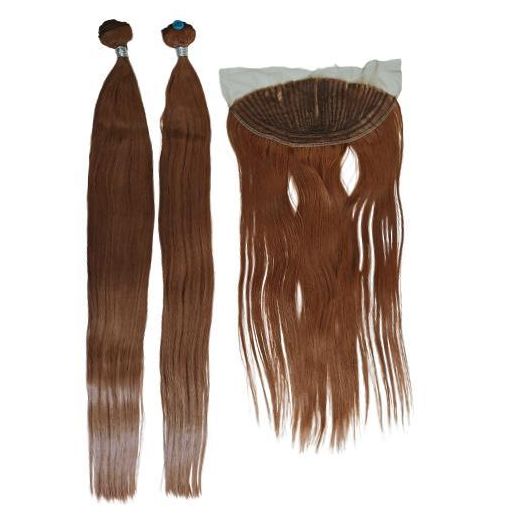 Black Pearl Human Noble Brazilian MD/STW 2PCS 32" & MHLC 13*4 M30 Golden X Real Hair Extension With Closure Full Head Hair Straight Hair Bundles For Women - image 2