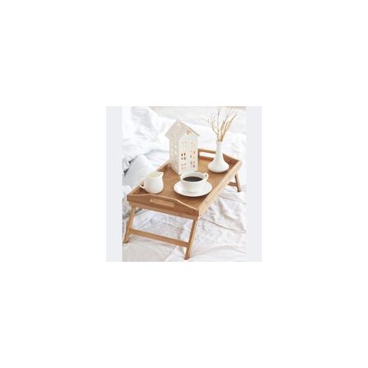 Generic  Bed Tray Bedside Table  Food Serving Platter with Folding Leg