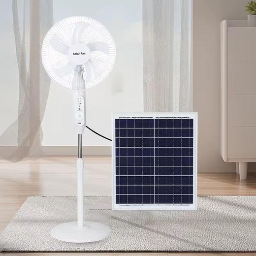 Fan 16 Inch Solar powered Rechargeable Standing Fans with Music Bulbs, USB charging ports, Solar panel and Remote control Multi-functional Outdoor And Indoor Household Electronics Fans For Homes, Hotels, Bar, Restaurants And More - image 2