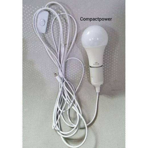 CompactPower 15watts 12V DC Bulb With 5m Cable Lamp Holder Switch -1pc