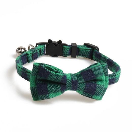 TD Cat Bowtie Collar 1.0cmx20-29cm Black&Green - image 3