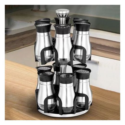 Generic 2 Tier Rotating Spice Rack Carousel Kitchen Storage