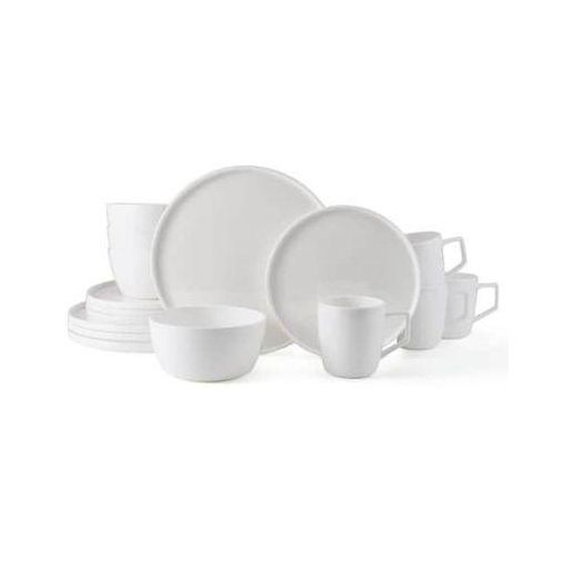 Kitchen Set 16 Pcs Round Dinner Plate Set. White 