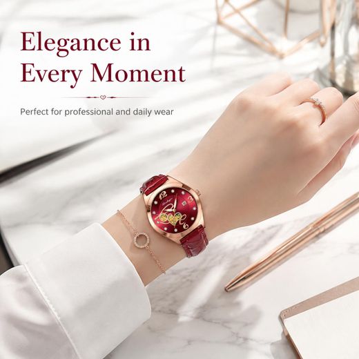 POEDAGAR Women's Fashion Quartz Watch with Leather Strap | Waterproof Ladies Wristwatch with Date Display - image 2