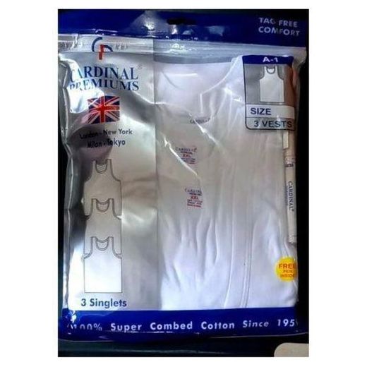 Cardinal Men's Singlet -3IN1 Set- White