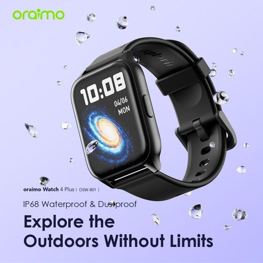 Oraimo High Quality Watch 4 Plus 2.01' HD IP68 Smart Watch - image 3