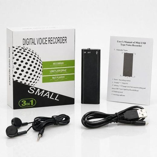 Generic Mini Digital Voice Recorder with 16G memory Capacity and wired Earbud- Rechargeable - image 3