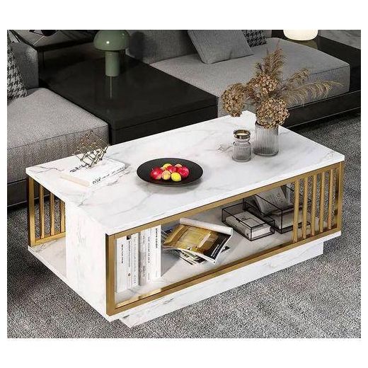 Glossy MDF Nordic Rectangle Center Table- Living Room  WOODEN