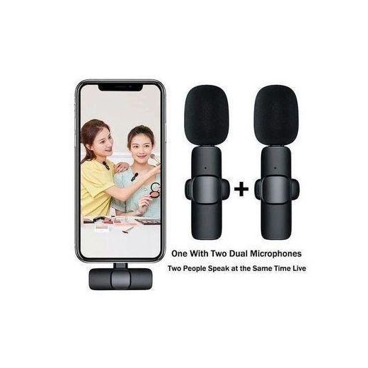 Generic K9 3-in-1 Dual Wireless Microphone Lavalier Lapel Mic TYPE C, IPhone And Android Phones - image 2