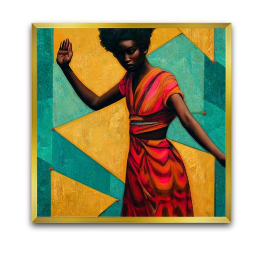 Spanky Lady Gold Digital Painting Wall Art Frame