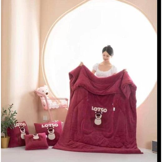  "Lotso" themed 2-in-1 pillow and blanket set. 