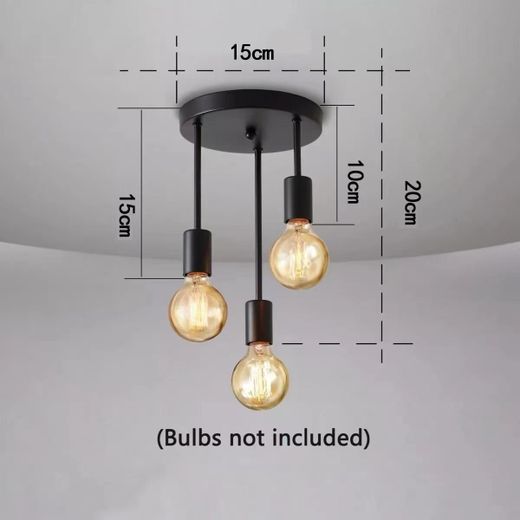 Beqqk 3-light ceiling light pendant, E27 bulb base(without bulbs) - image 2