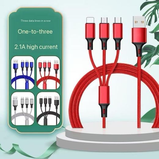 Hi Tech  POTABLE USB 3in1 (iPHONE, TYPE-C, ANDROID PORTS) SUPER FAST CHARGER + DATA TRANSFER CABLE - image 3