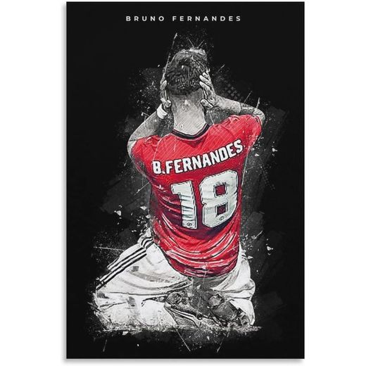 Generic Soccer Player Bruno Fernandez Poster Home Decor Art Panel Print Canvas Wall Art Modern Wall Art Painting Artwork Home Decor Frame-Style 12x18 inch (30x45cm) - image 2