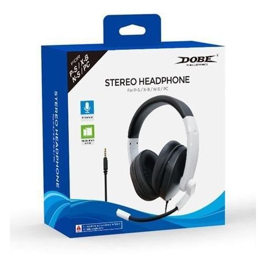 Dobe PS5 Stereo Headphone For P-S/X-B/N-S/PC (Black/White)