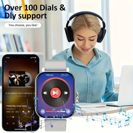 Generic Bluetooth Call Full Touch Smart Watch Sport Health - image 2
