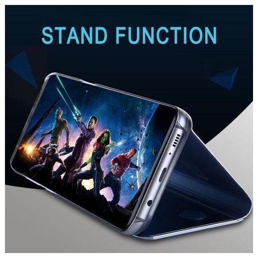 Generic Flip Mirror Case Smart Leather Clear View Stand Cover For IPhone XS MAX + 9D/10D Glass Protector - image 4