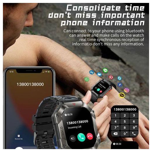 Generic 650 MAh Battery GPS Sport Tracker Smart Watch Men Compass 2025 New - image 3