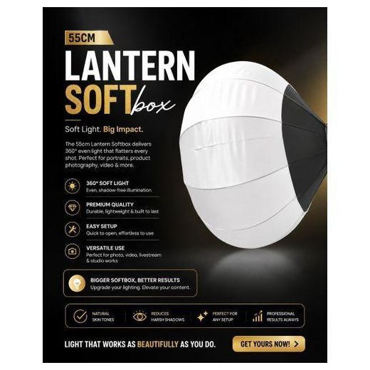 Generic 55cm Lantern Softbox Spherical Collapsible Soft Box - image 2