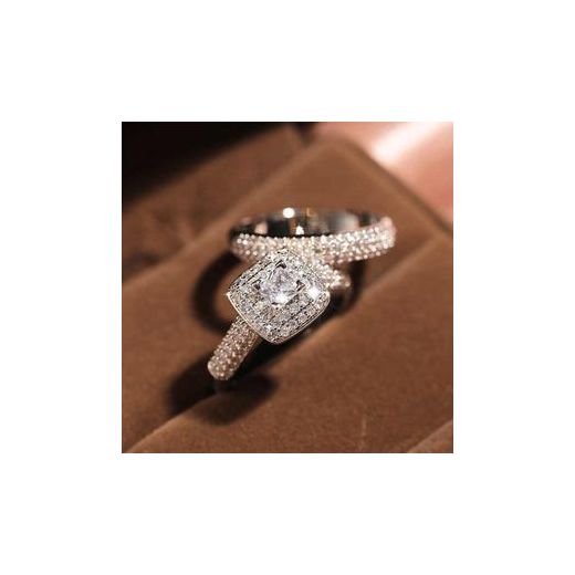 2023 Luxury Complete Couple Ring Set Silver