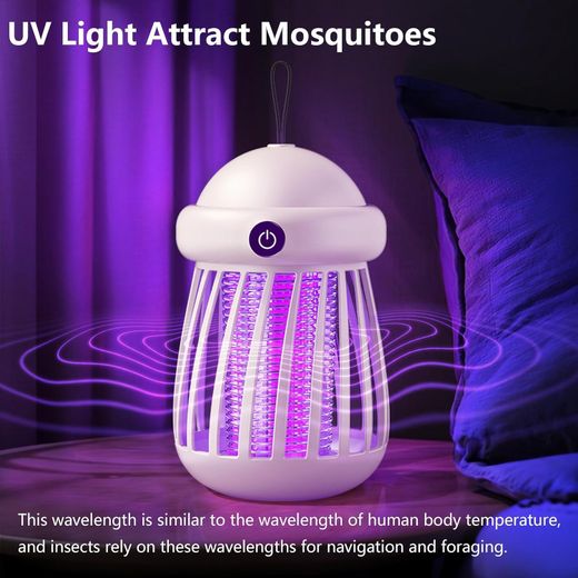 Generic Bug Zapper, Rechargeable 2 in 1 Electric Fly Killer with Ultraviolet Lamp and Lighting Lamp, 360° Attract Insect Fly Zapper - image 2