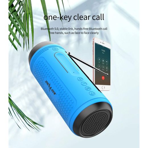 Zealot A1 Multifunctional Bass Wireless Bluetooth Speaker, Built-in Microphone, Support Bluetooth FM Radio Call & AUX & TF Card & LED Lights