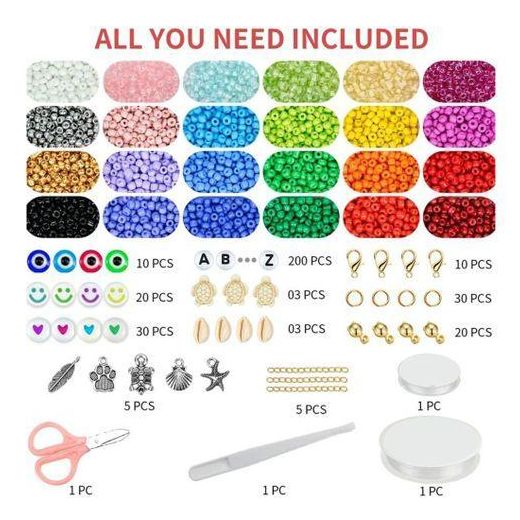 Fashion DIY Beaded Bracelet Making Kit 4000 Pieces - image 3