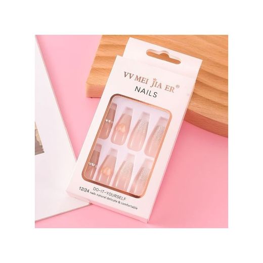 Fancy Women/Ladies Press On Nails With Nail Tabs - 24Pcs Artificial Nails