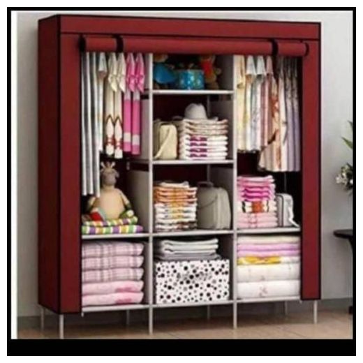 2 Column Mobile Wardrobe,wardrobe,(it Comes In Red, Brown)