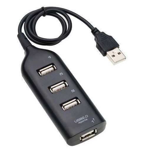 USB 2.0 4-Port Hub Adapter – High-Speed Multi-Port Splitter for Laptop & PC