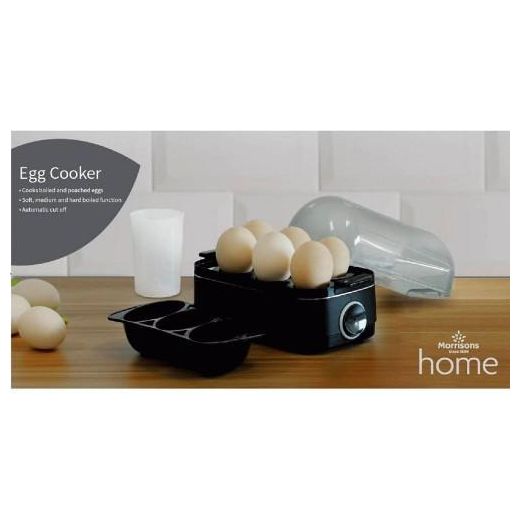 Morrisons Smart 6 Egg Cooker with Auto Shut Off, (Inverter Friendly)