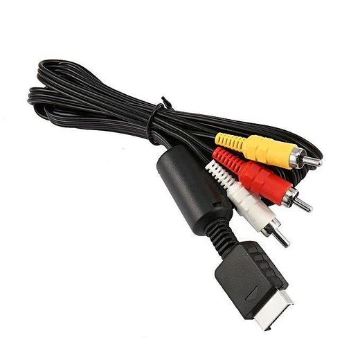 Generic AV Cable For Ps1 , Ps2 , Ps3 , Sega Dream Cast NEW RCA Audio Video Composite TV Console 1.8M Black