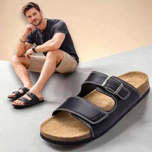 Birkenstock Men’s Double Strap Adjustable Slide Sandals – Black