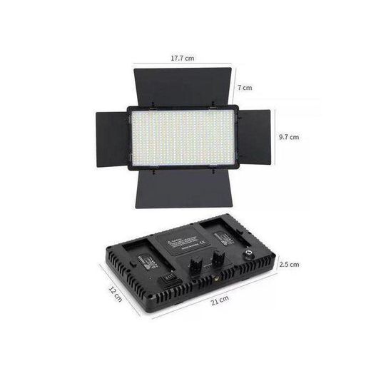 Led Lighting PRO LED 800 + 2 BATTERIES + CHARGER DOCK + CABLE +2.1m Stand + Remote, Professional Video & Photo Varicolour 3200-6500K LED Lights Kit for Livestream, Studio, Vlog, Make-up, Podcast Tiktok - image 3