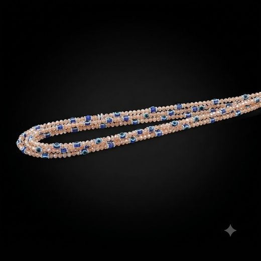 Fashion Sparkling Crystals Bead Fashionable Caribbean Blue Eyes Waist Bead - 6 Pcs - image 2
