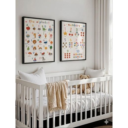 Generic Kids Alphabet Numbers Wall Art, Educational ABC Counting Prints - image 3