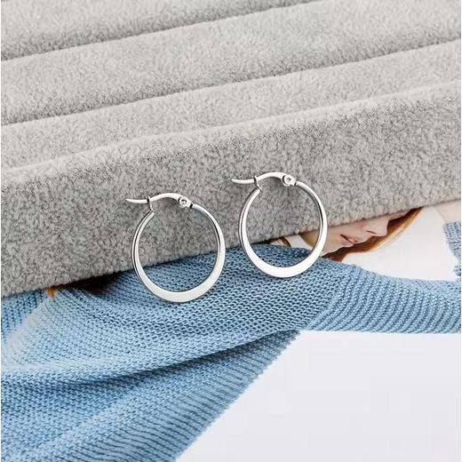 Luxmaera White Gold Hoop Earrings for Women, Small Huggie Hoops - image 3