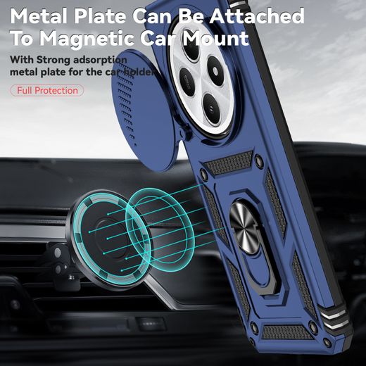 Generic Redmi 14C Case, Heavy Duty Case With Ring Kickstand And Sliding Camera Cover For Xiaomi Redmi 14C - image 3