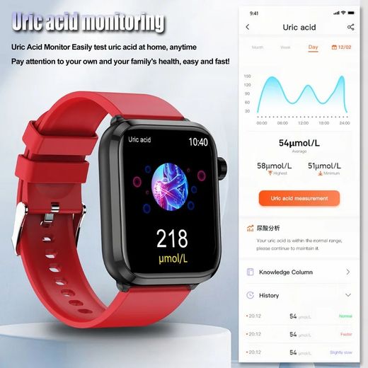 Generic ECG PPG Smartwatches Blood Glucose Lipids Uric Acid Fitness Watch Bluetooth Call Smart Watch - image 3