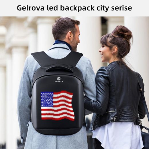 Loy Bags (Everyone) LED Backpack 17 Inch,Full Color Screen Programmable,School bag,Laptop Backpack, Work Bag Fashion Travel Backpack, Yellow APP CONTROL - image 4